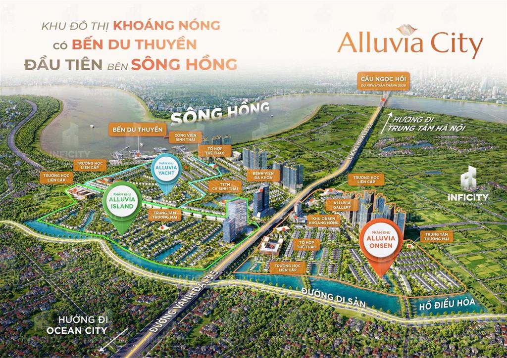 Giá chi tiết từng căn liền kề biệt thự vị trí đẹp đối diện khu onsen và trường học ở alluvia city