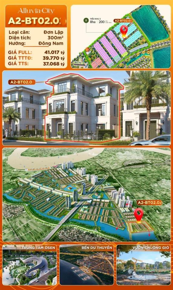 Giá chi tiết từng căn liền kề biệt thự vị trí đẹp đối diện khu onsen và trường học ở alluvia city