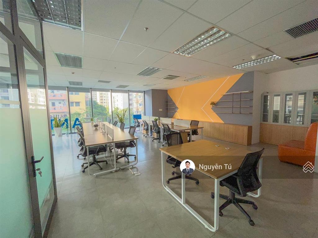 Bql cho thuê văn phòng the sun  mễ trì. dt 200m2 sẵn nội thất, bàn ghế vào làm việc luôn