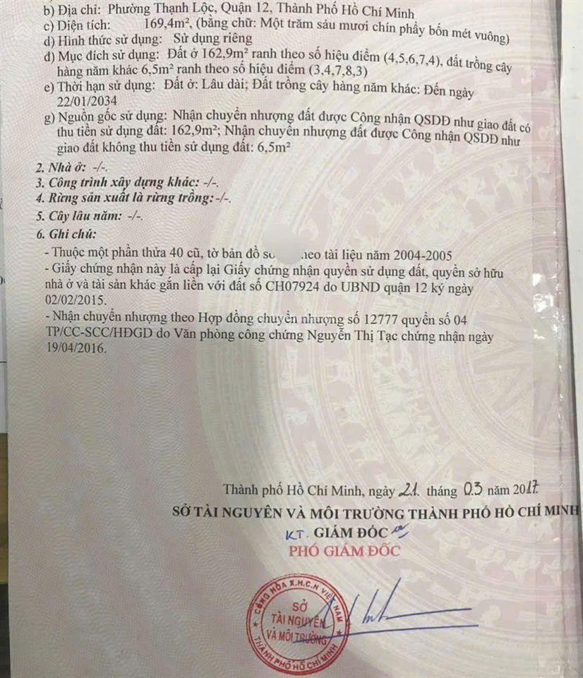 Bán lô đất đẹp mặt tiền đường 30m tl19, q12. giáp gò vấp. dt 5x34m, cn đủ, full thổ cư, giá 9.9tỷ