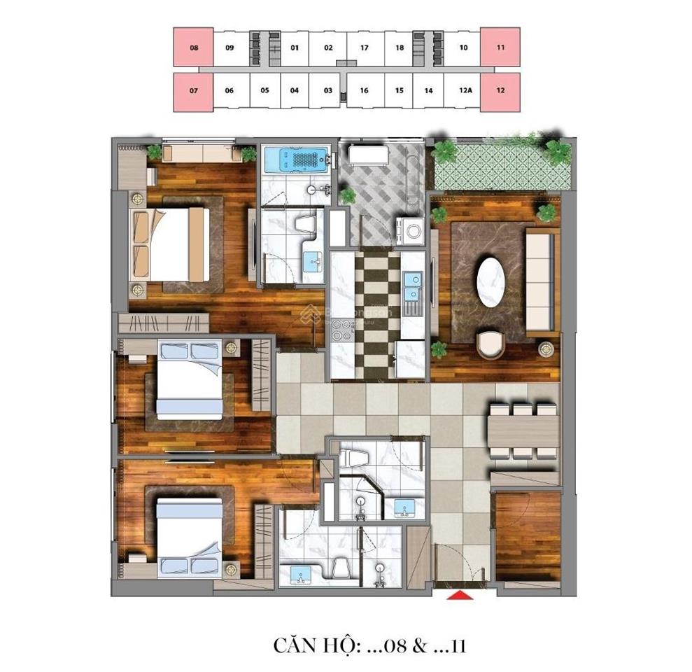 Duy nhất căn góc 1812, 3pn, 118m2 giá rẻ, chính chủ viha complex 107 nguyễn tuân.