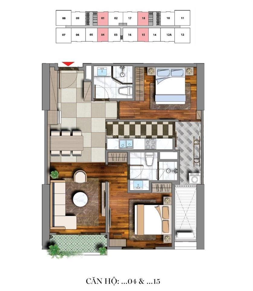 Siêu hot  quỹ căn 2 ngủ rẻ còn sót lại tại viha leciva 107 nguyễn tuân