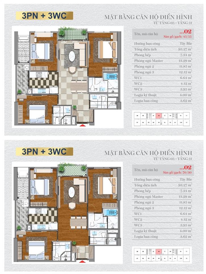 Bán căn hộ 1917 căn 93.4m2 giá rẻ nhất dự án viha leciva 107 nguyễn tuân