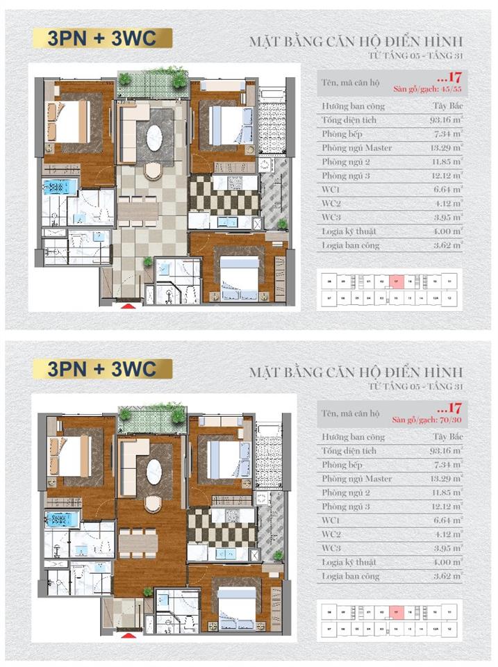 Bán căn hộ 1917 căn 93.4m2 giá rẻ nhất dự án viha leciva 107 nguyễn tuân