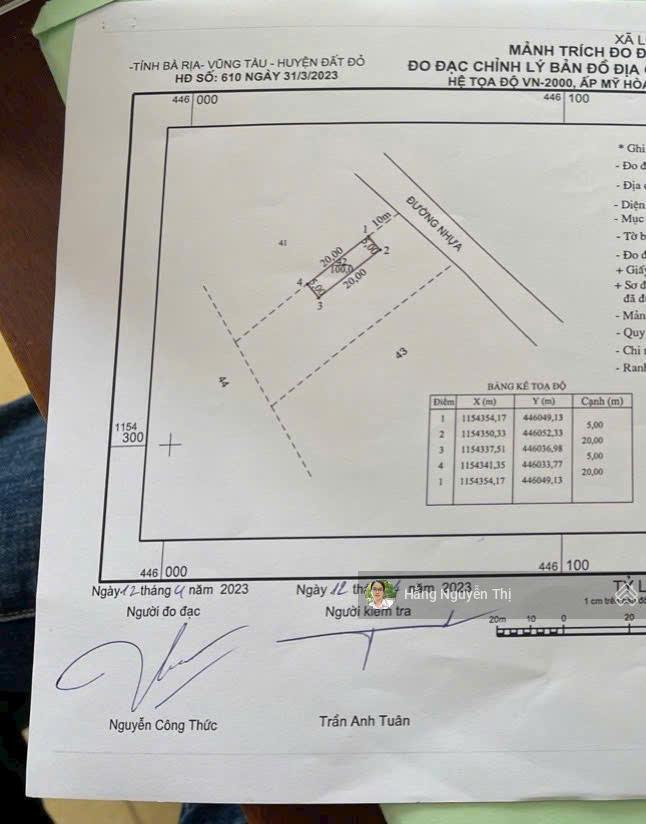 Bán lô đất vườn 1.124m2  20m mặt tiền có thổ cư ven biển  phước hải ,brvt ,xây công rào kiên cố