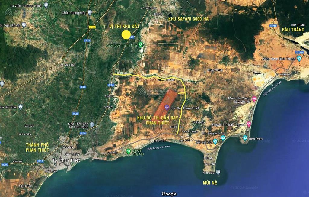 Lô góc 2 mặt tiền trung tâm khu dân cư, safari 3300 rạng đông, sân bay phan thiết.