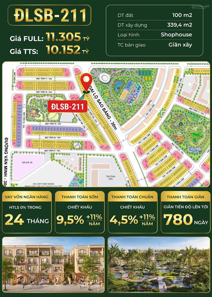 Shophouse đlsb211 vị trí kim cương