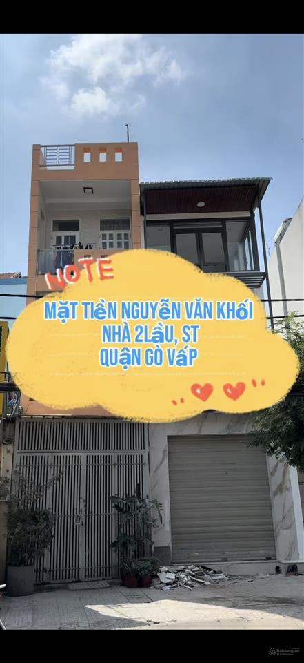 Nhà 2 lầu mặt tiền đường nguyễn văn khối p8 gv