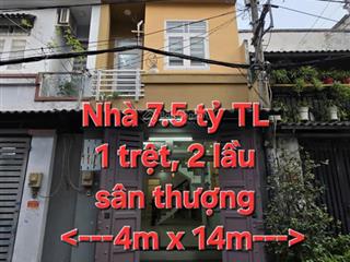 Bán nhà quận gò vấp  giá 7.5 tỷ tl  nhà đúc 4 tấm  đường nhựa 6m thông  ô tô đậu trước cửa