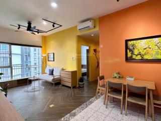 Cho thuê căn hộ phú mỹ full nội thất đẹp tầng cao, 2pn 2wc, 95m2, giá 14,5tr/th.  0901 646 ***