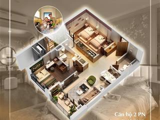 Căn hộ 2pn 68m2 hướng mát giá chỉ 60tr/m2