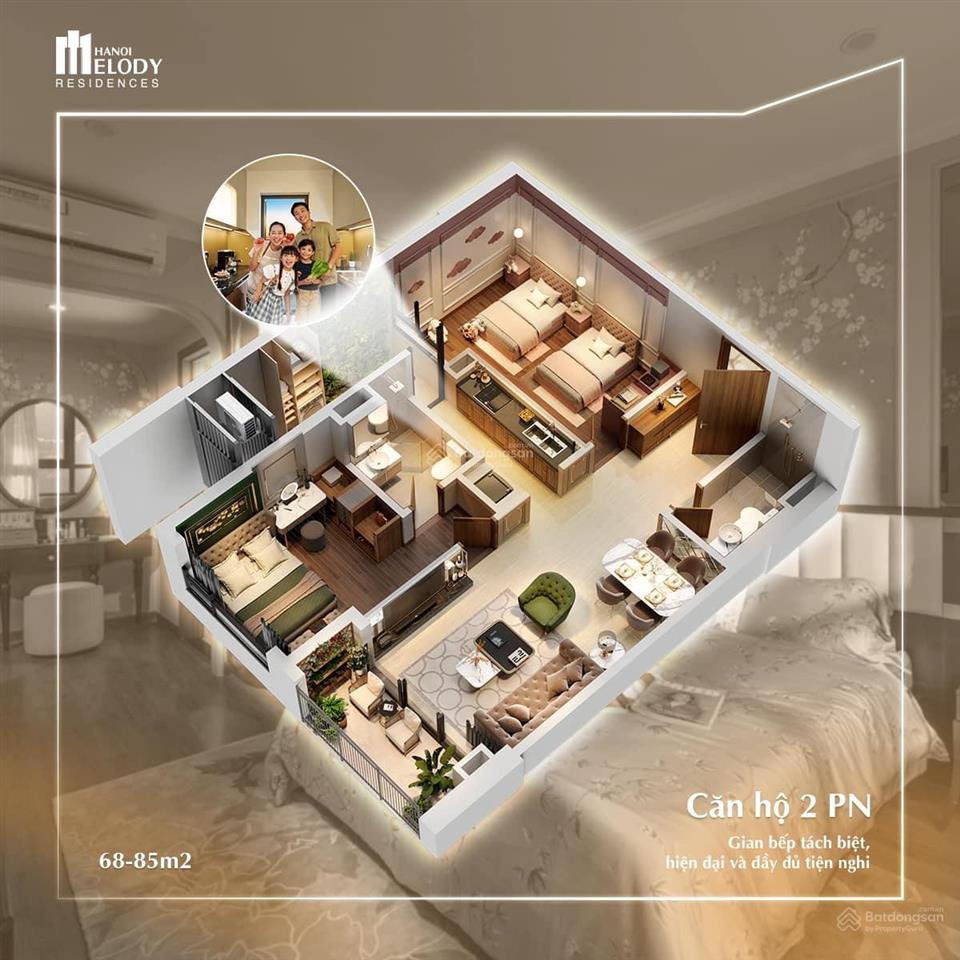 Quỹ căn melody 2 pn3 pn rẻ nhất thị trường chỉ 60tr/m2