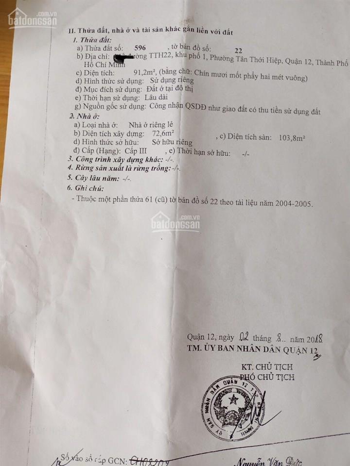 Bán nhà mặt tiền nguyễn thị đặng, dt 5x21m, hướng đông nam, giá 9.5 ty ,  0919 147 ***