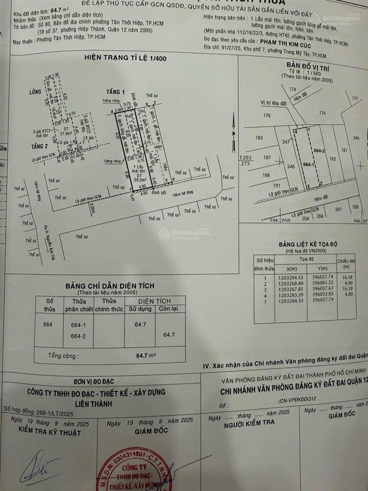 Bán đất 64,7m2 giá 4tỷ tại trần thị hè, hiệp thành, quận 12, hcm