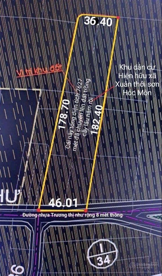 Siêu rẻ  bán lô đất 7.627m² mặt tiền đường nhựa trương thị như  ngang khủng 46m  giá chỉ 7tr/m²