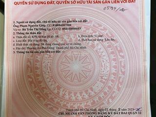 Chính chủ gửi  bán đất đẹp tl13, ngay ubnd phường an phú đông, q.12, giá 3ty55 có tl