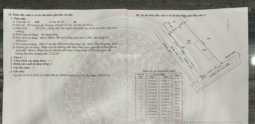 Đất 2mt đường võ văn điều, củ chi