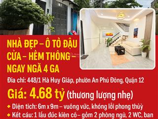 Nhà đẹp  ô tô đậu cửa  hẻm thông  ngay ngã 4 ga