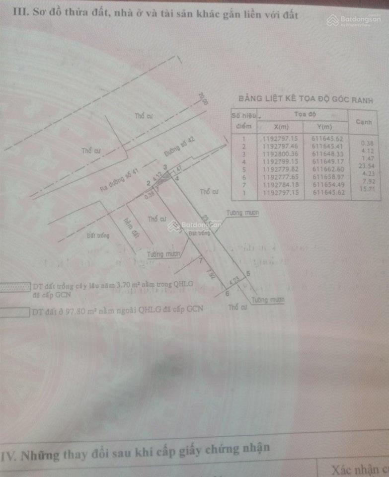 Cần bán lô đất mặt tiền đường 42 phường bình trưng đông, q2, tp thủ đức