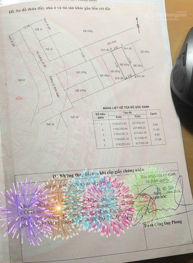 Chính chủ gửi bán lô đất hẻm xe ôtô đường nguyễn trung nguyệt, p. bình trưng đông, q2, tp thủ đức