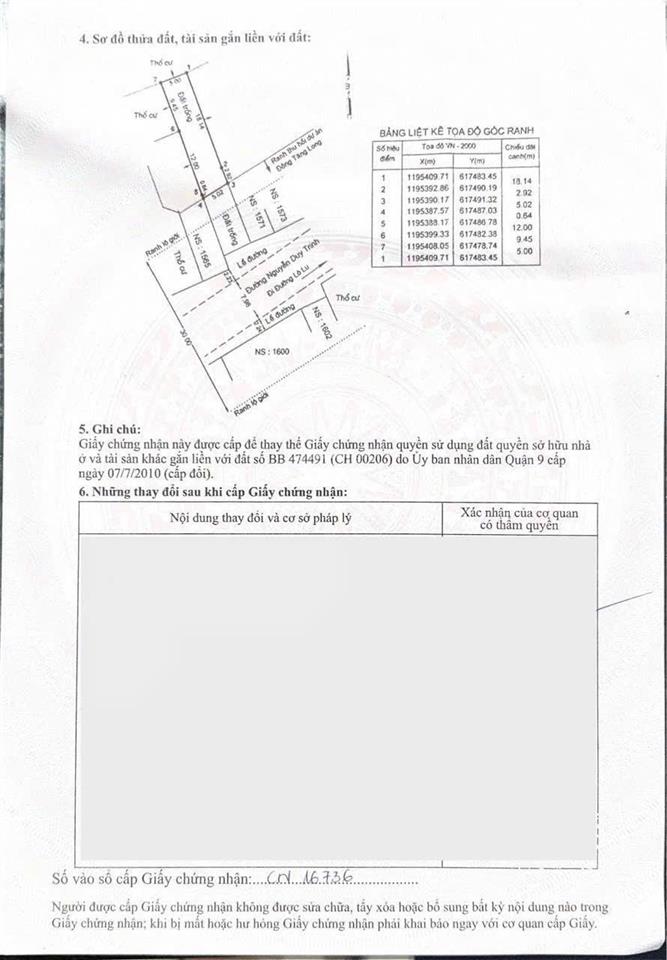 Chính chủ gửi bán nhanh lô đất mặt tiền đường nguyễn duy trinh phường long trường q9 cũ
