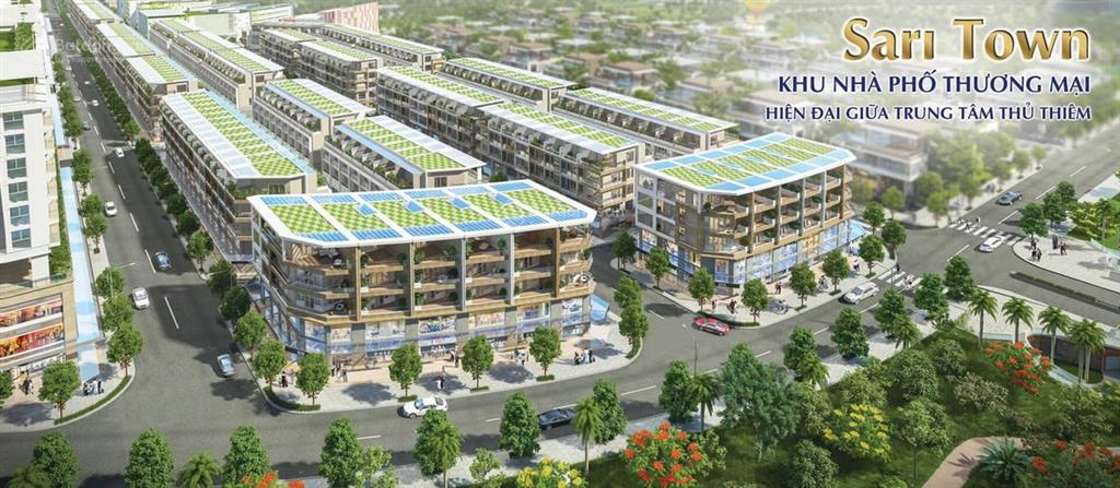 Shophouse sari town, dtsd ~480m², giá thuê 110 triệu/1tháng, mỗi sàn thuê 26.5 triệu/1tháng