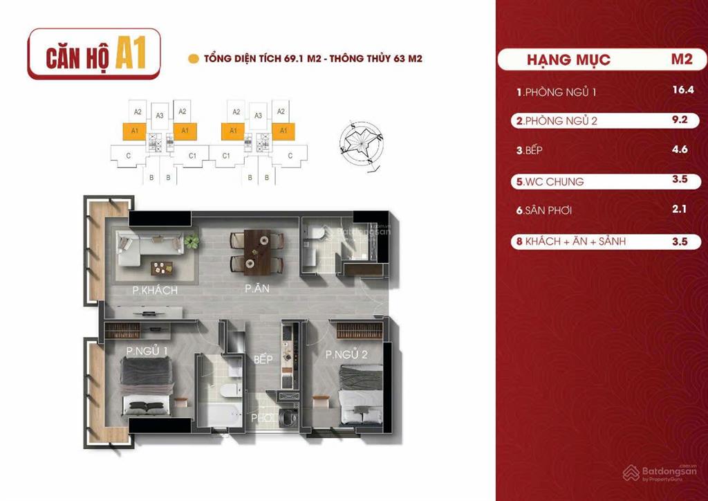 Bán căn hộ chung cư đẹp tại terra luxury, 52,6 triệu/m2, 69 m2, 2pn, 2wc