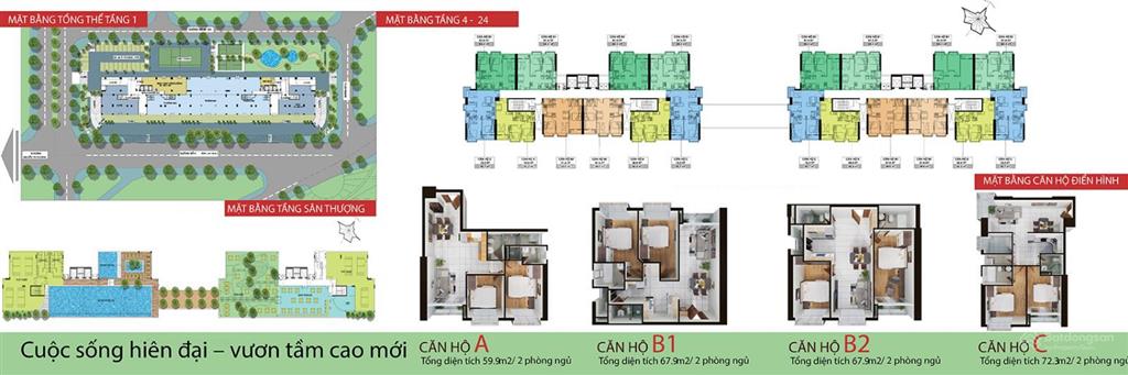 Bán ch terra mia 2pn 2wc 59.9m2 sổ hồng, view sông lầu cao, nhà mới. cđt khang nam 0903 793 ***