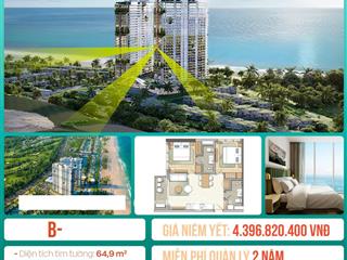 Bán 2 phòng ngủ  2 ban công góc 67m2 tại maia ho tram resort giá chỉ từ 4,4 tỷ  thanh toán 4 năm