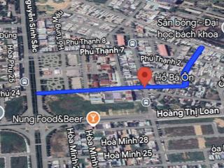 2 mặt tiền đường 7m5 hồ bá ôn , hoà minh  diện tích 144m2 ngang 7m6
 gia 7,9ty.