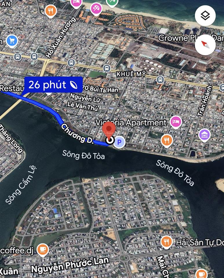 Chào bán lô đất 3 mặt tiền đường chương dương , bùi tá hán và lê huy cát , view sông