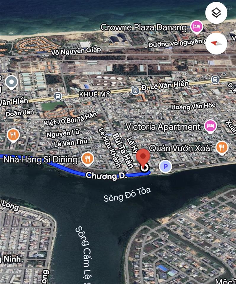 Chào bán lô đất 3 mặt tiền đường chương dương , bùi tá hán và lê huy cát , view sông