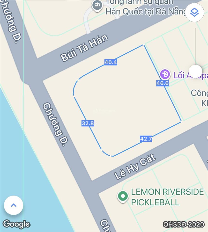 Chào bán lô đất 3 mặt tiền đường chương dương , bùi tá hán và lê huy cát , view sông