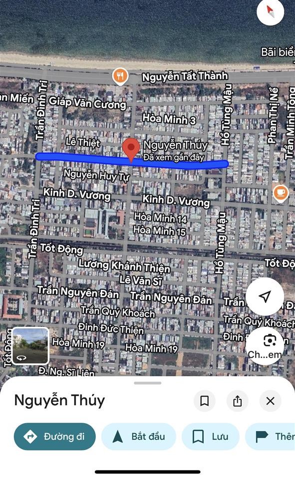 Đất đường 7m5 nguyễn thuý, hoà minh  diện tích 85m2 ngang 4m5  hướng tây nam