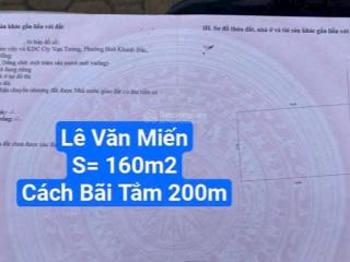 Đất mặt tiền lê văn miến . sát biển nguyễn tất thành.  diện tích 160m2 ngang 10m
 za 9tỉ