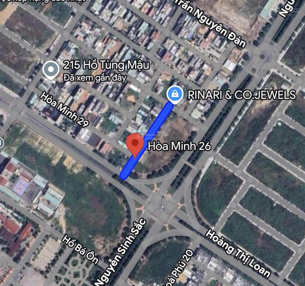 Góc 2 mặt tiền hoà minh 26. cạnh nguyễn sinh sắc dt  216m2 ngang 11.5m. giá 18.9 tỷ