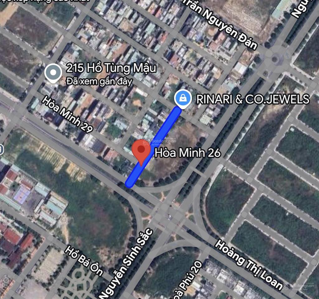 Góc 2 mặt tiền hoà minh 26. cạnh nguyễn sinh sắc dt  216m2 ngang 11.5m. giá 18.9 tỷ