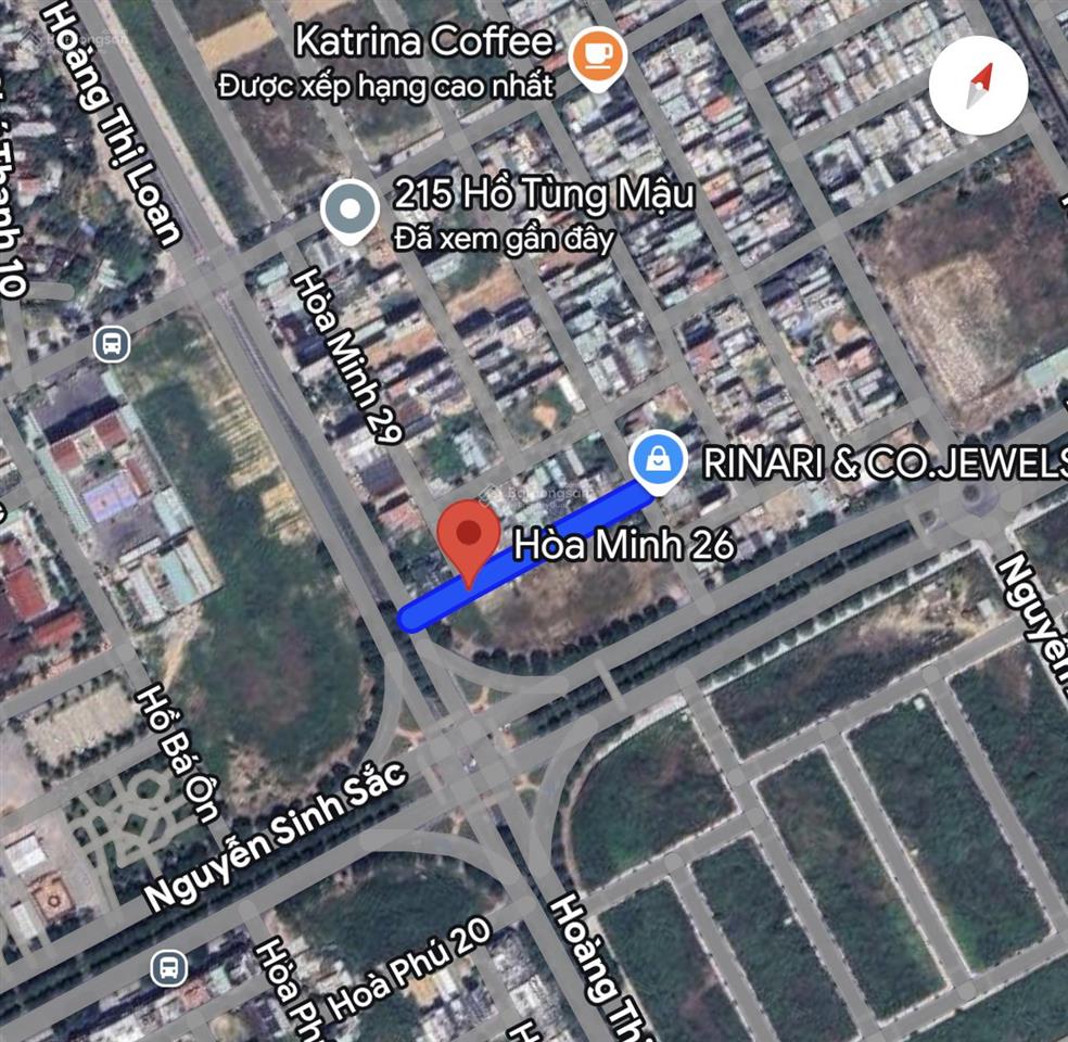 Góc 2 mặt tiền hoà minh 26. cạnh nguyễn sinh sắc dt  216m2 ngang 11.5m. giá 18.9 tỷ