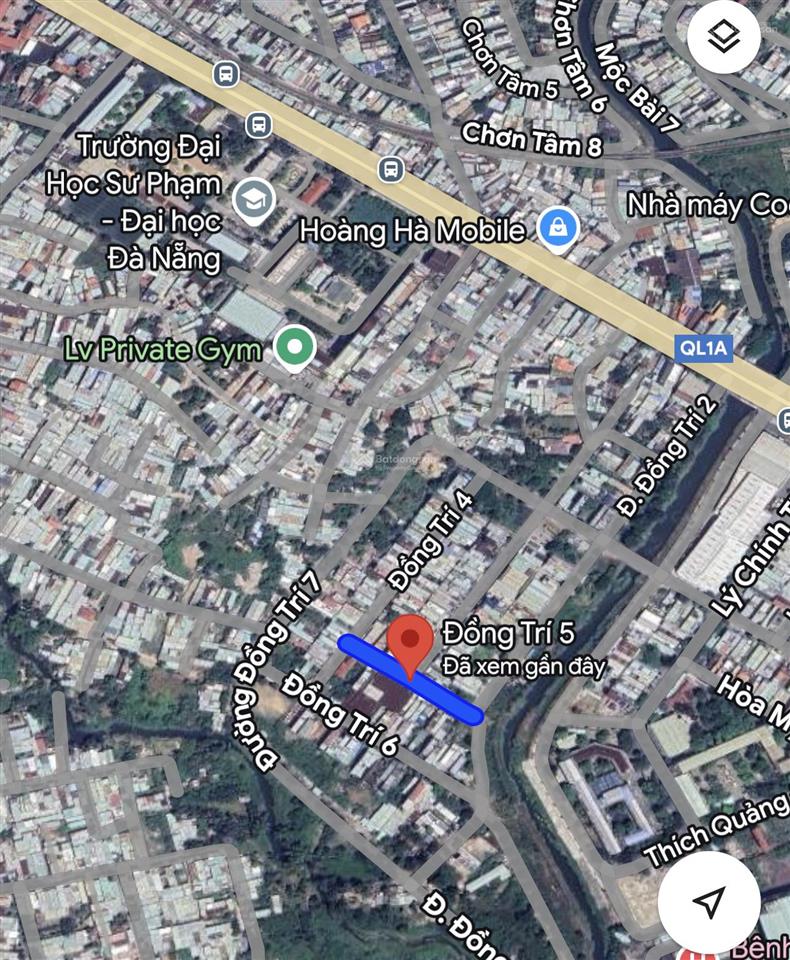 Đất mặt tiền đường đồng trí 5, gần đh sư phạm  diện tích 90m2 ngang 5m  hướng đông bắc