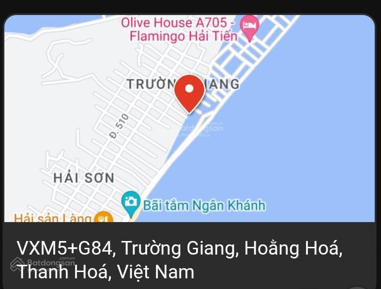 Bán lô đất biển hải tiến, ngay cạnh dự án flamingo hải tiến dt296m2. sổ sẵn sang tên. 28tr/m2