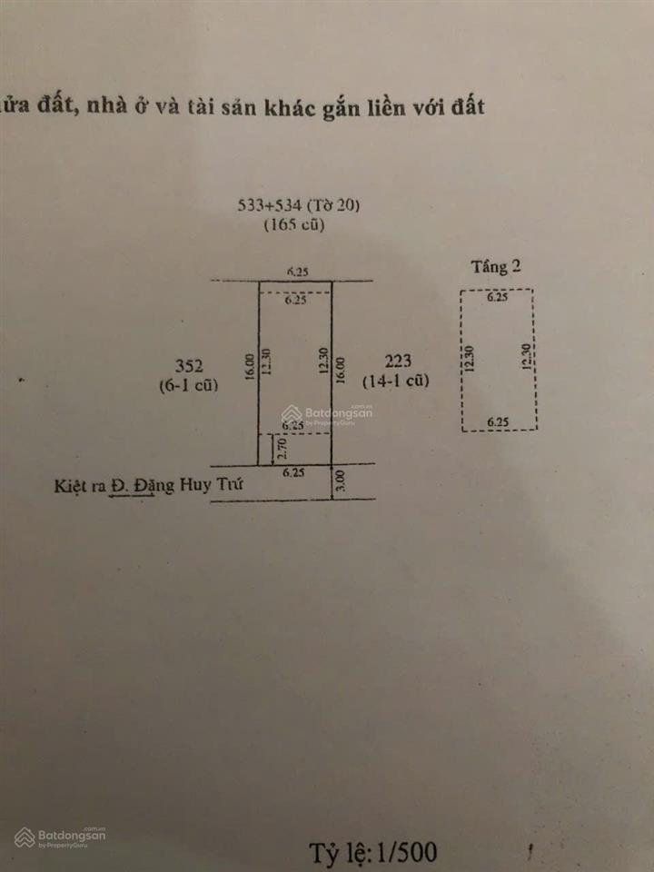 Nhà bán biệt thự 2 tầng, dt 6.25 x 16 = 100m2 tại đặng huy trứ, huế, giá bán nhanh 3.95 tỷ