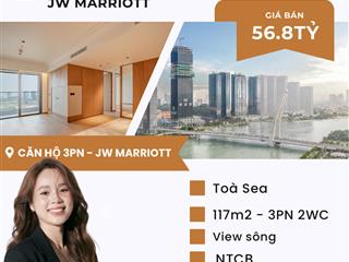 Bán căn hộ 3pn toà sea jw marriott , view sông 117m2 grand marina saigon