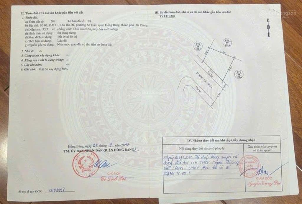 Bán đất dt 514 m2 sở dầu, hồng bàng, hp