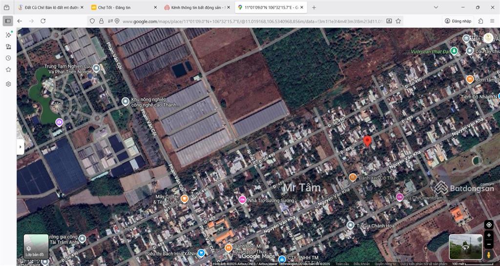 Đất củ chi! bán lô đất mt đường nhựa 489, dt 479m, có 119m thổ, xã phạm văn cội (cũ).