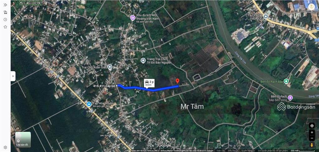 Bán lô đất đường ôtô, 1 sẹc đường cây gõ, 12,080 m2, mặt tiền 105m