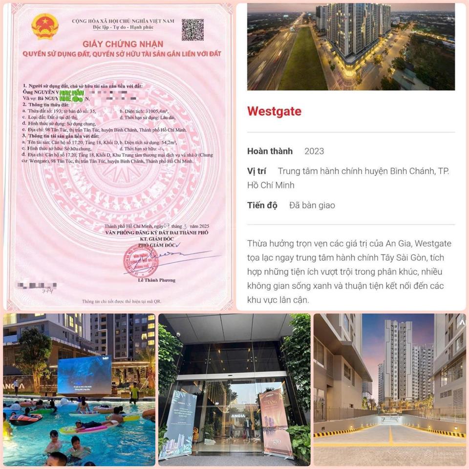 Sổ hồng, nhà mới 100% sang nhượng căn góc 2pn + , 2wc view hồ bơi tháp b2 westgate