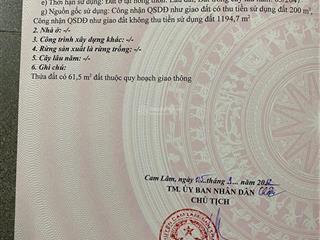 Lô góc siêu phẩm đường 47m, nằm trong khu bàn cờ xã cam hiệp nam