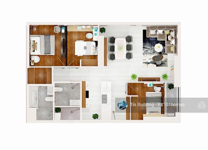 Bán căn hộ 3pn, 2wc nội thất cơ bản kingdom 101, giá từ 9,999 tỷ 103m2, view landmark81, bitxco q1