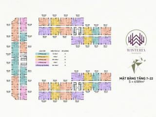 Bán cc the wisteria, 73m2, 4,9 tỷ, 2pn, 2wc, đông nam, tây bắc, hoài đức, hn