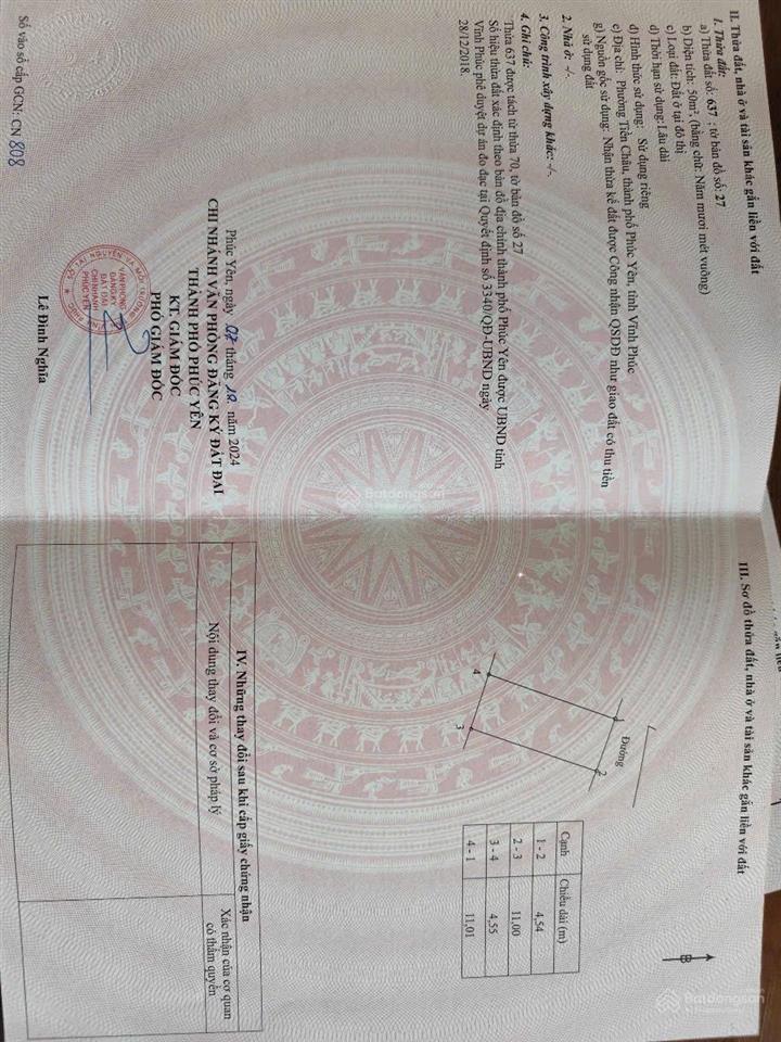 Bán đất tại tiền châu, giá thỏa thuận, 50m2, mặt tiền 4.5m, ngõ 4m, pháp lý đầy đủ